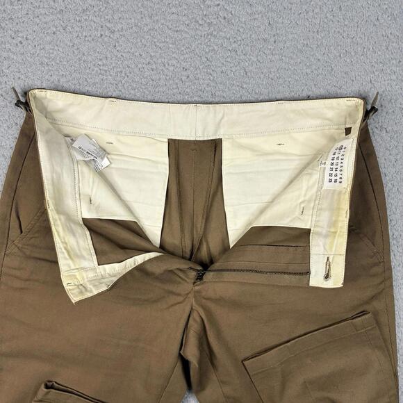 Maison Margiela Tailored Cotton Trousers Men’s 32x30.5 Brown Side Adjuster Italy - Picture 3 of 8